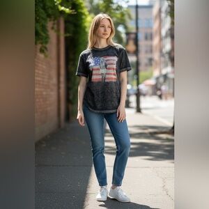 USA Flag Graphic T Shirt